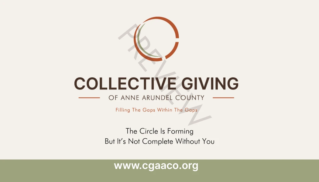 Front of the Collective Giving business card